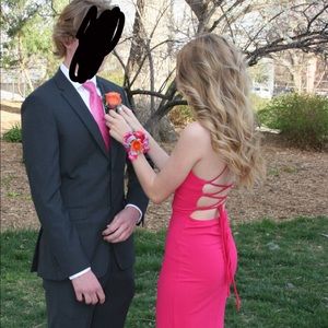 windsor hot pink prom dress